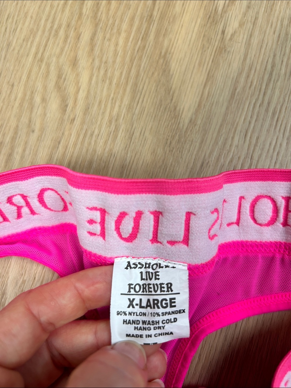Assholes Live Forever Logo Waist Mesh Thong Panty XL - Picture 2 of 3